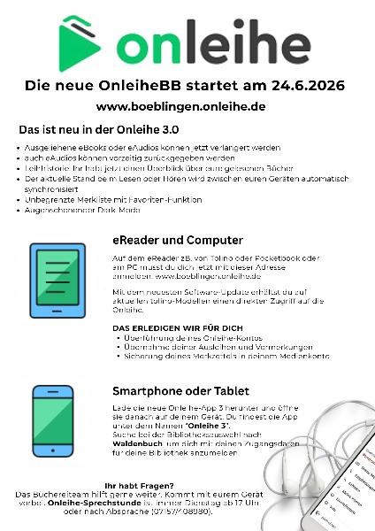 Die neue Onleihe 3.0 startet am 24. Juni 2026